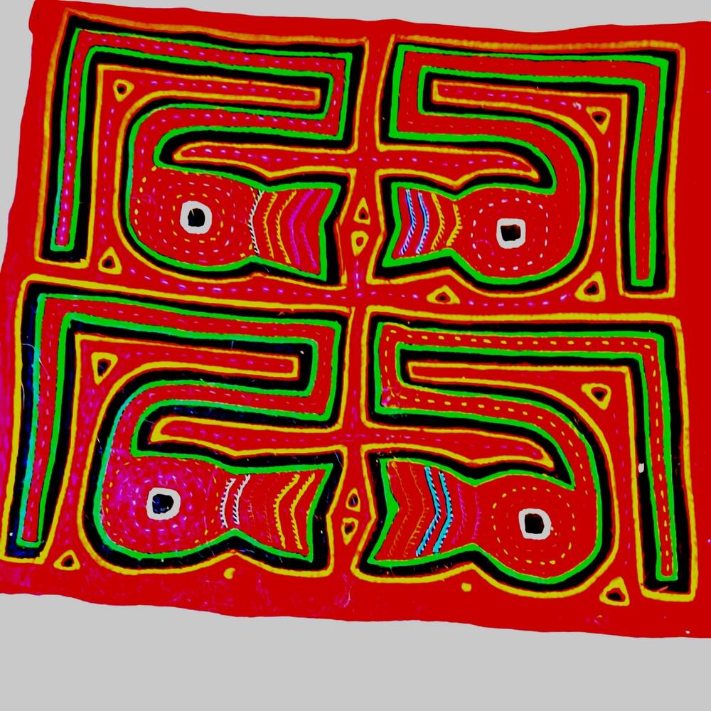 Kuna Indian Hand Sewn Mola Art-Panama